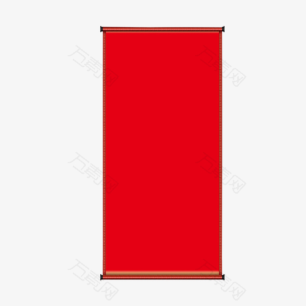 红色长方形卷轴元素