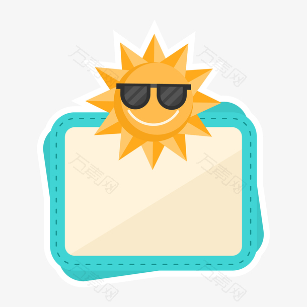 太阳创意夏季促销标签
