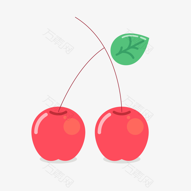 红绿色卡通水果樱桃