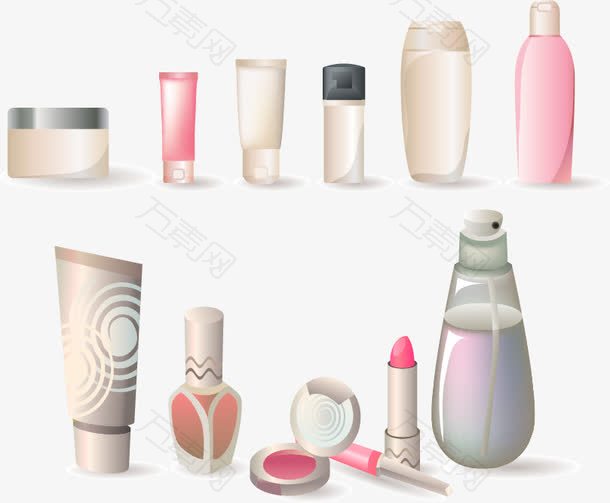 多款化妆品瓶子矢量素材