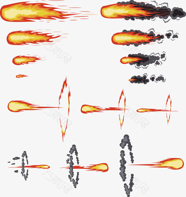 喷射的火焰矢量图
