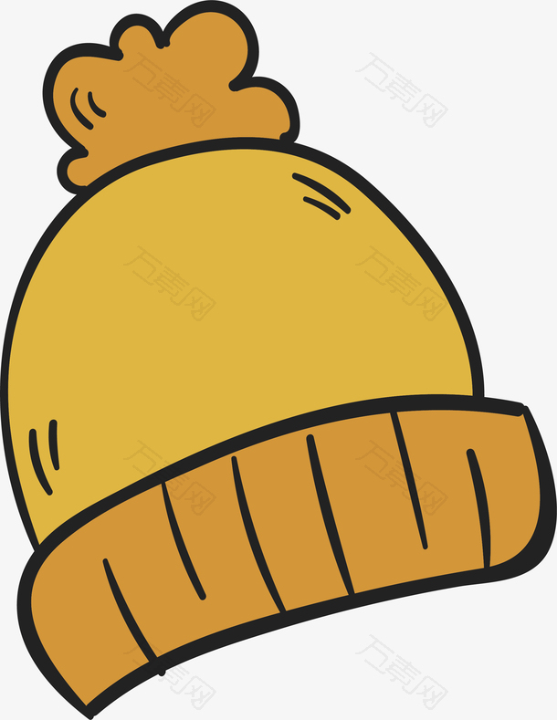 黄色的毛线帽