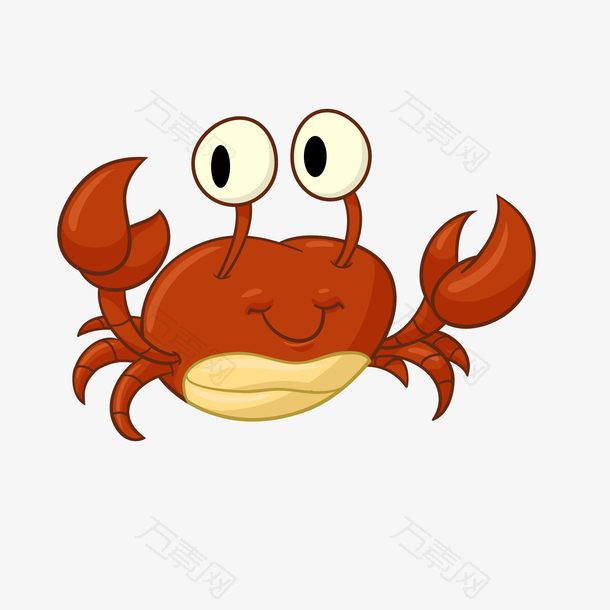 卡通手绘螃蟹动物设计