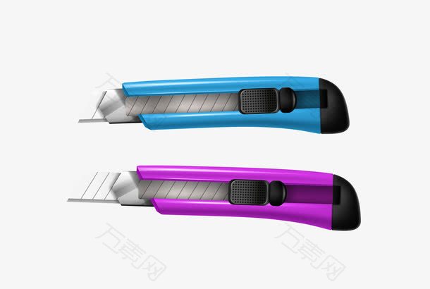 矢量紫蓝色壁纸刀刀具两款