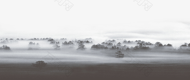中国风云雾中的山水