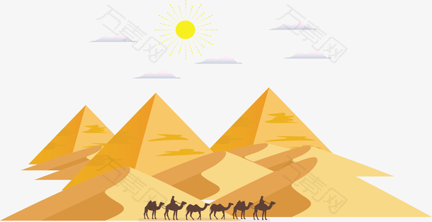 埃及金字塔沙漠骆驼