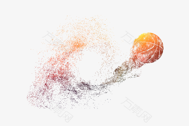 动感篮球粒子剪影