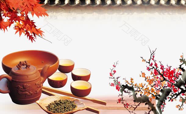 传统茶道文化背景素材
