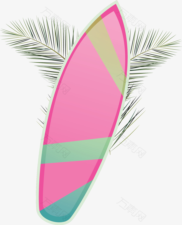 夏天粉红色冲浪板