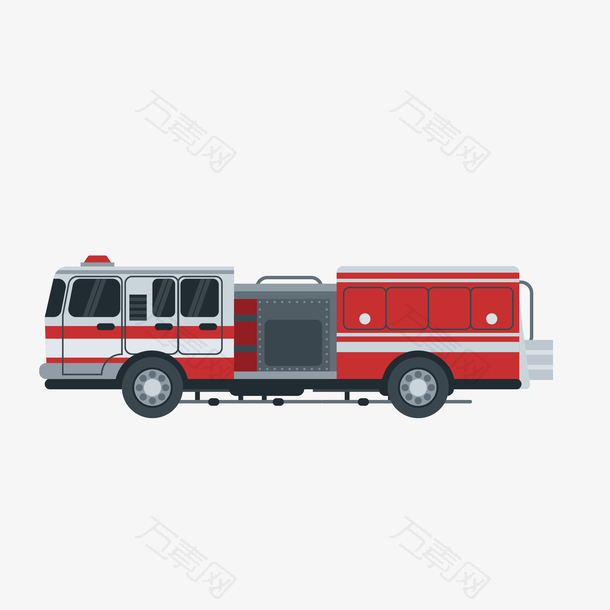 红白色设计消防车