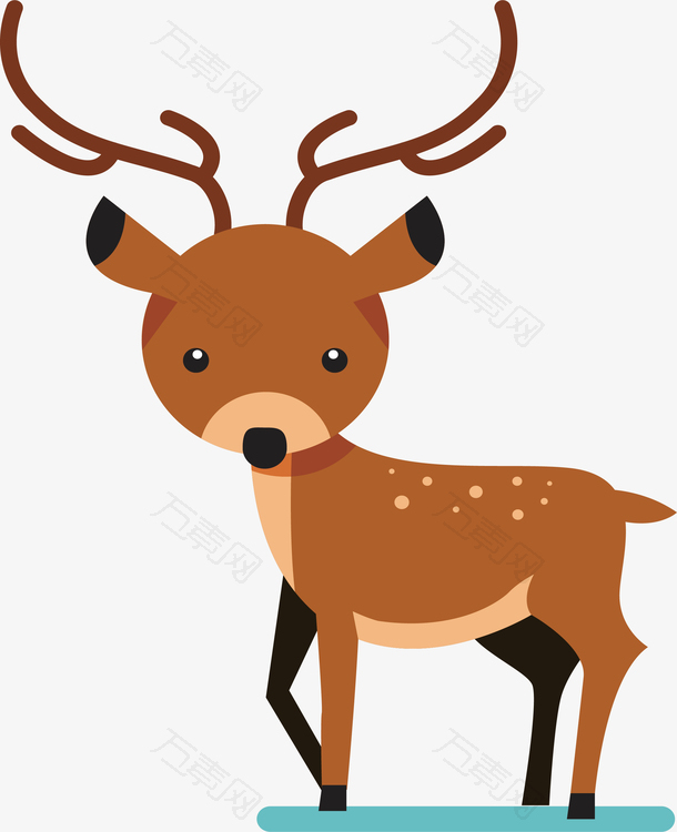 可爱冬季动物小鹿