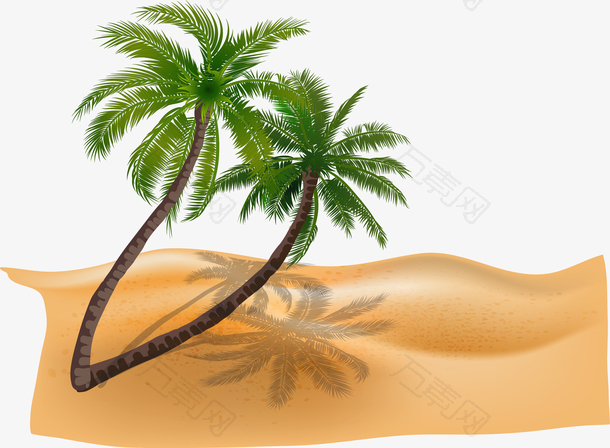矢量沙滩椰子树素材植物海滩
