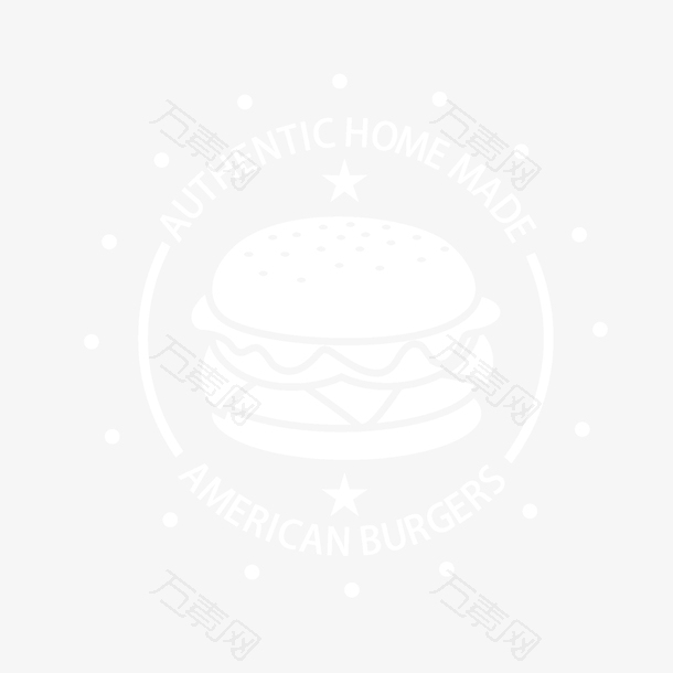 白色汉堡宣传标签矢量图