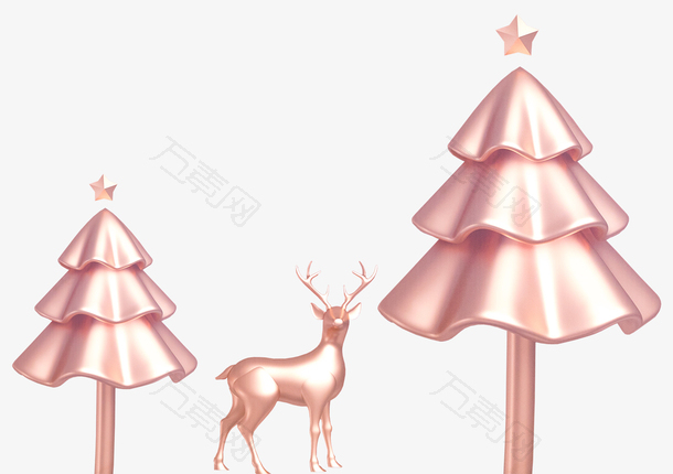 圣诞节装饰圣诞树麋鹿素材
