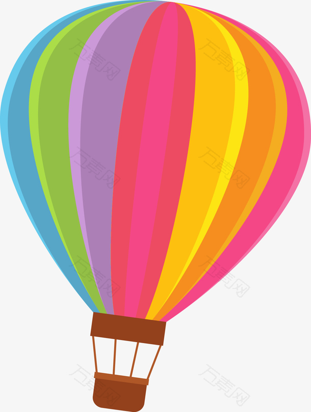 彩色卡通热气球素材图