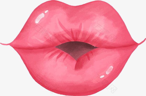 撅嘴的性感粉嫩红唇