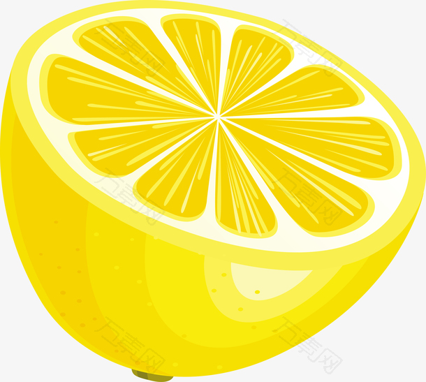 金色切开的柠檬图