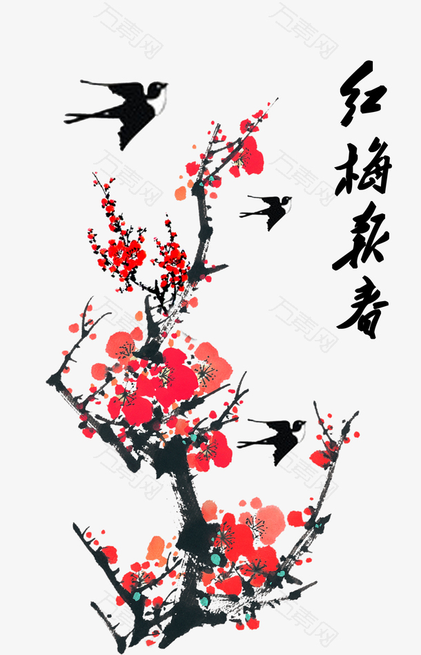 中国风梅花喜鹊