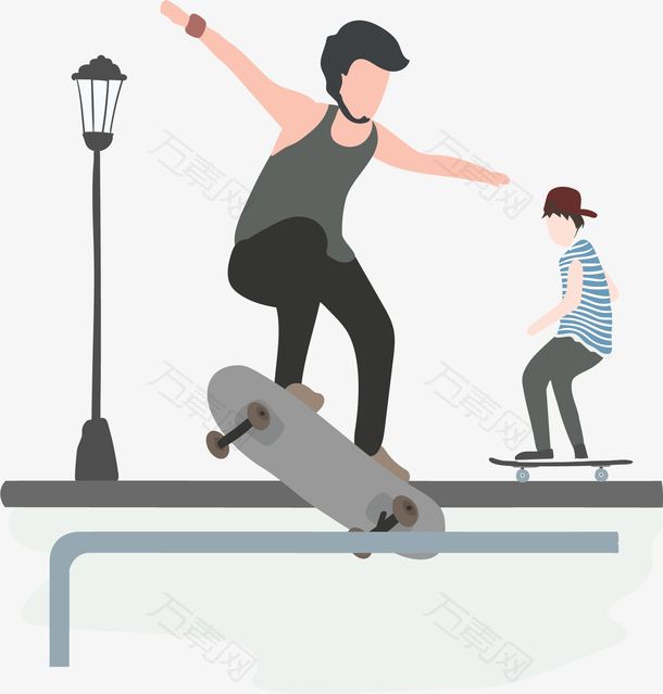 极限运动玩滑板的人
