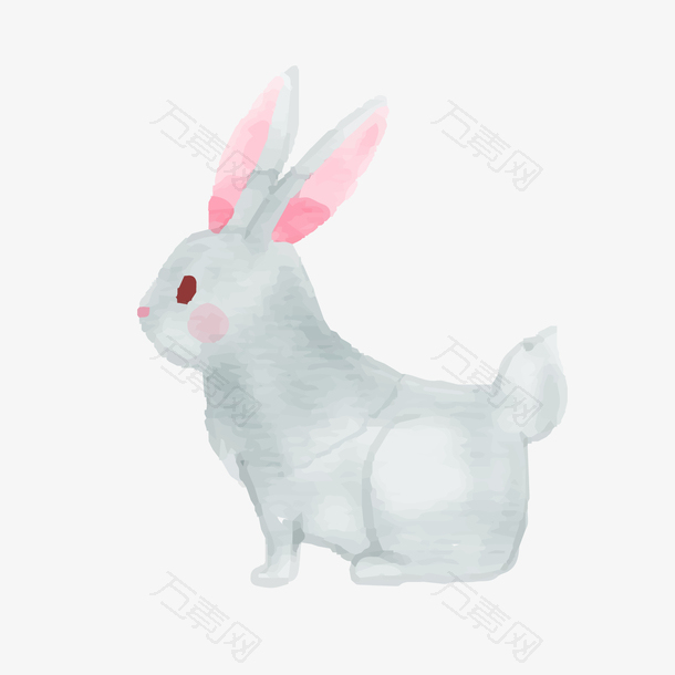 灰色的小兔子设计矢量图