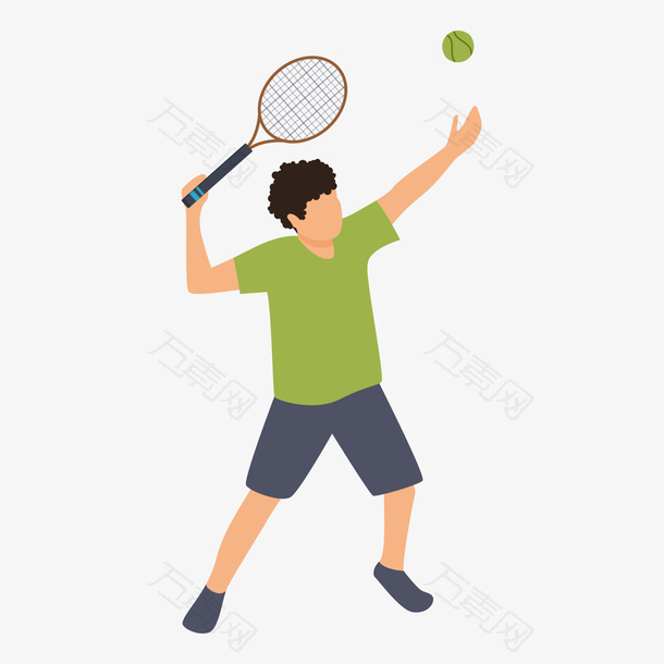 打网球的青春活力男学生