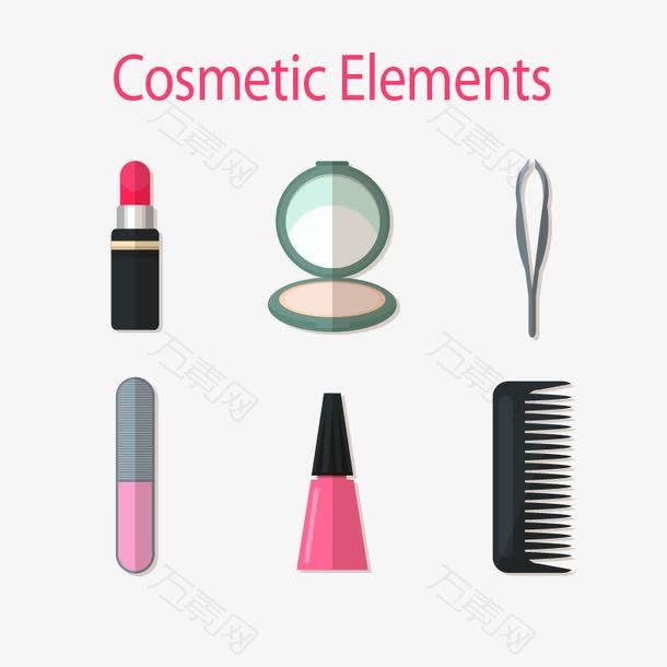 女性化妆工具矢量素材