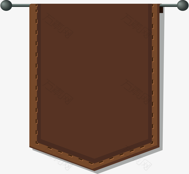 棕色彩旗标题框
