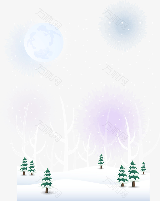 卡片冬季唯美雪景装饰