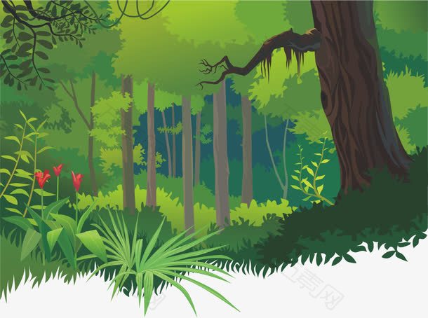 卡通热带森林