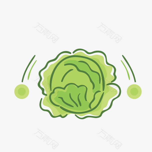 绿色手绘蔬菜植物元素