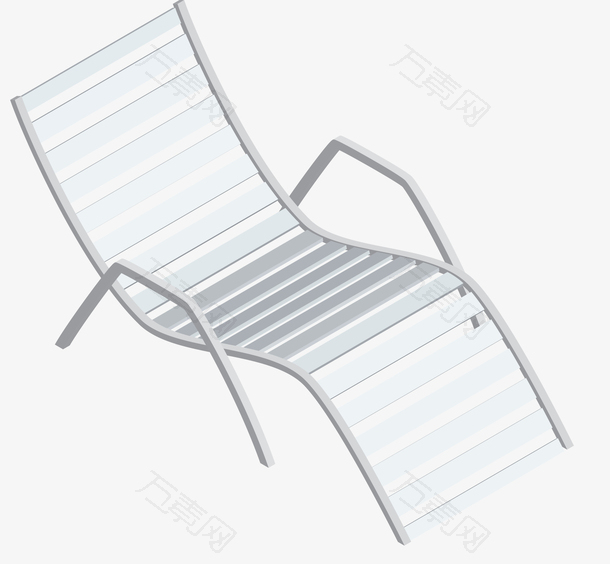 弧形纯白色矢量沙滩椅