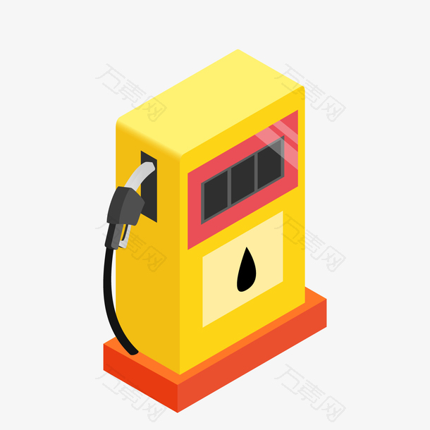一个扁平化的黄色加油机