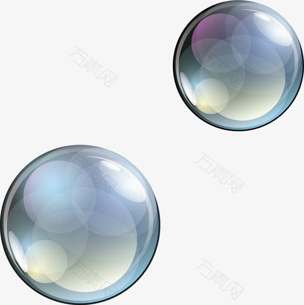 精致的透明水泡泡矢量素材