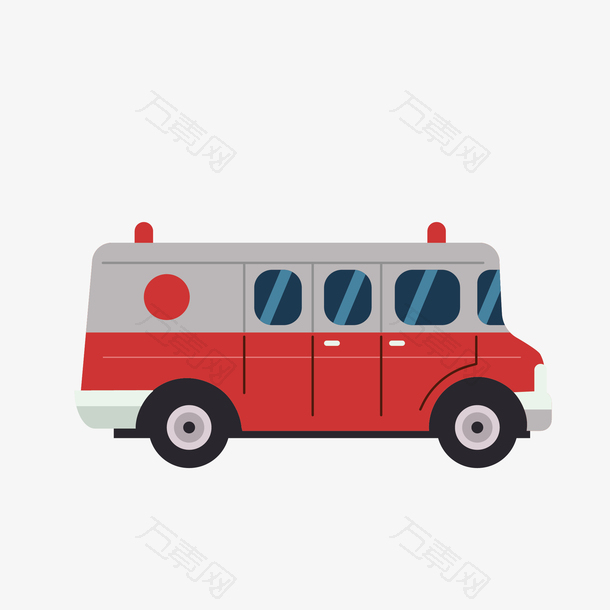 红色白色医疗救护车