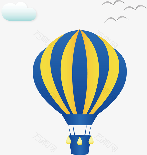 手绘矢量飞行器热气球图案素材