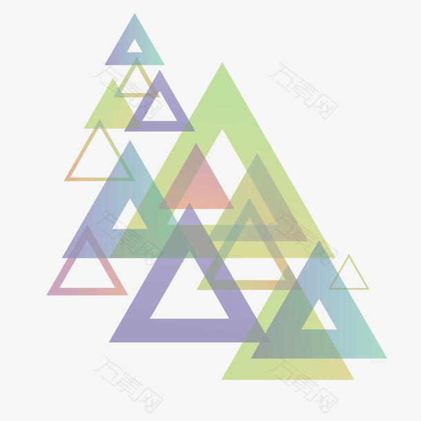 矢量彩色多层三角形