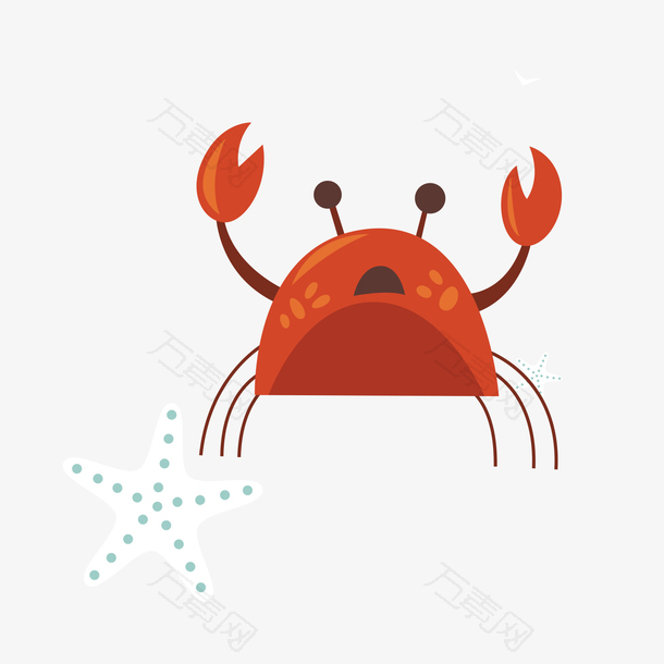 矢量世界海洋日卡通螃蟹