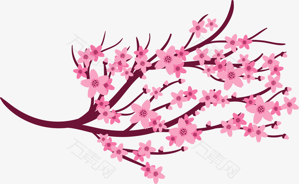 卡通日本粉色樱花