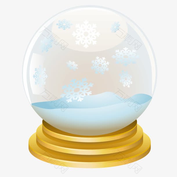 黄色底座玻璃雪景球体