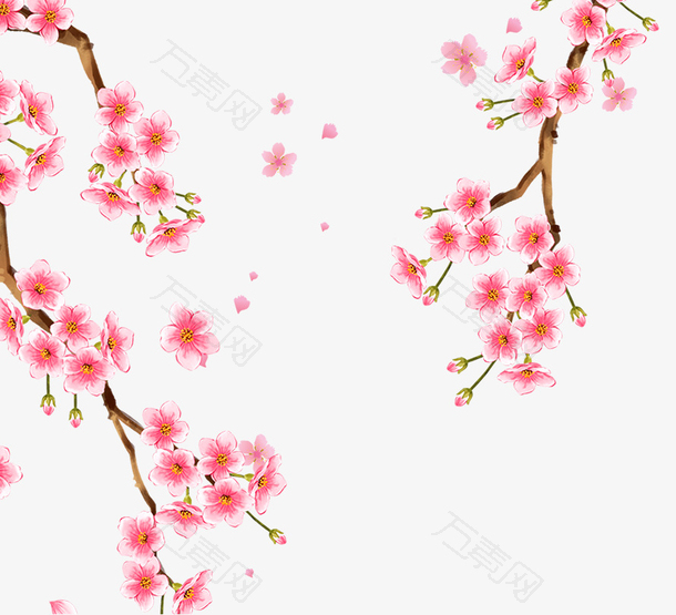 粉色梅花桃花装饰图案
