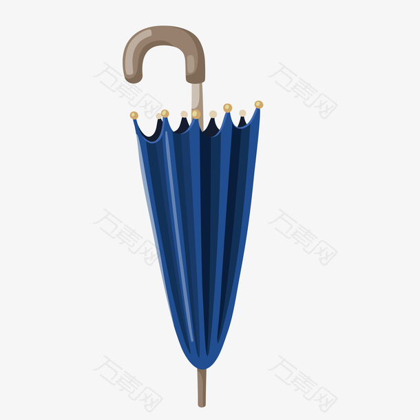卡通深蓝色的雨伞设计