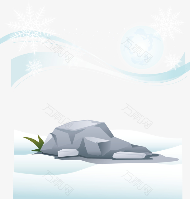 冬季雪花石头元素