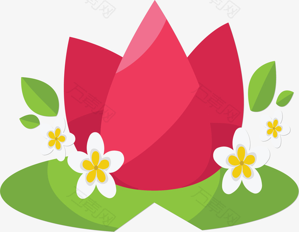红色美容莲花标志