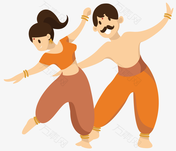 男女跳舞矢量卡通风格