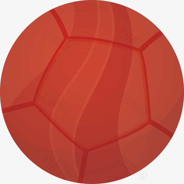 卡通足球运动红色足球设计图案矢