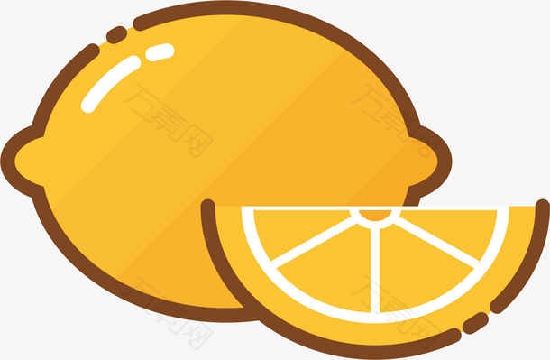 矢量手绘可爱柠檬