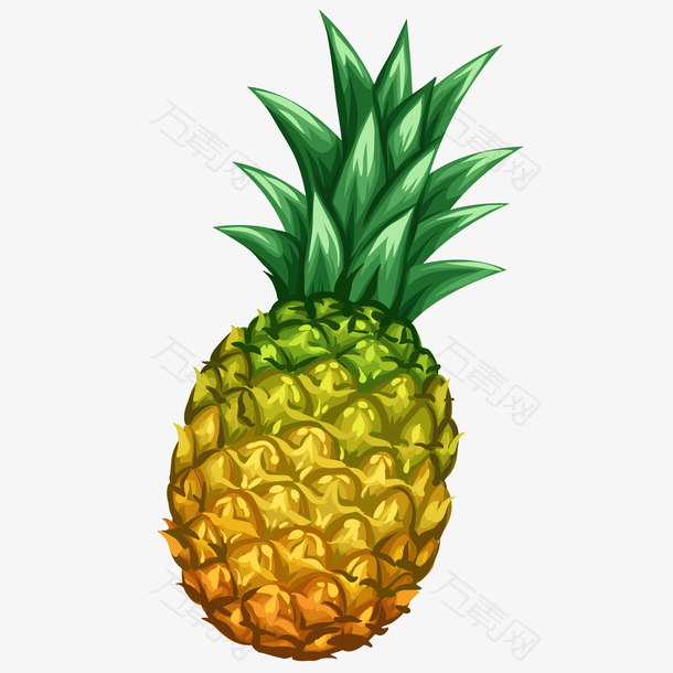 黄绿色卡通水果菠萝