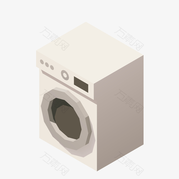 灰色立体洗衣机家居装饰元素