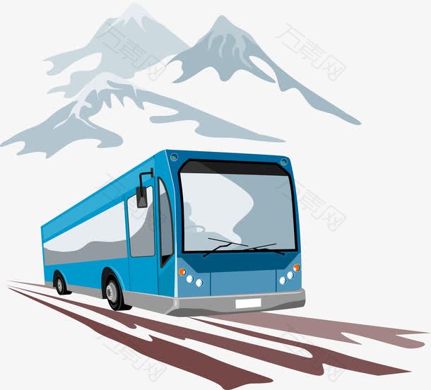 穿梭巴士和山脉