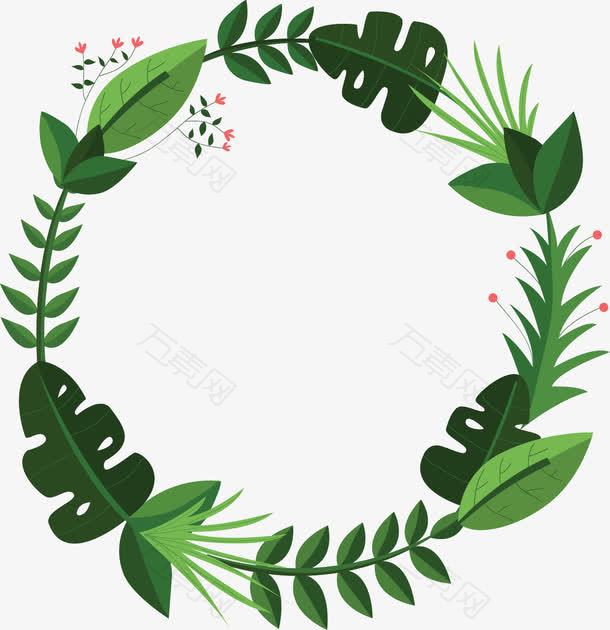绿色树叶装饰花环